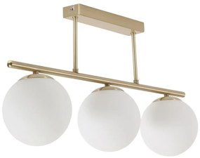Lampa sufitowa w biało-złotym kolorze ze szklanym kloszem ø 14 cm Mahala – Kave Home