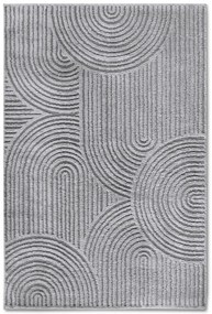 Dywan nowoczesny 3D Elle Collection Gallery Koła szary 80 cm x 120 cm