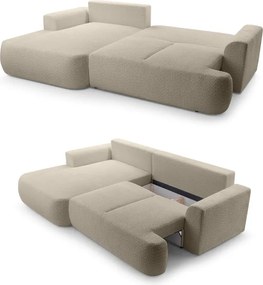 Narożnik VELO wolnostojący układ L strona Lewa z funkcją spania w tkaninie Coral 50