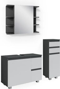 Zestaw mebli łazienkowych antracyt 80x33x60 j-shape