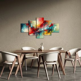 Obraz – Abstrakcja z czerwienią (125x70 cm)