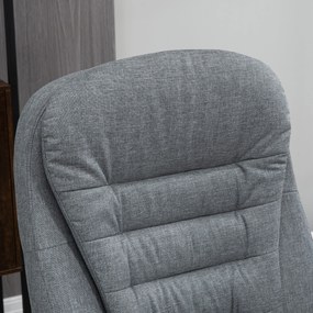 HOMCOM Fotel biurowy ergonomiczny obrotowy 360 stopni regulacja wysokości funkcja przechylania szary len | Aosom PL