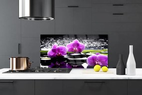 Szkło do Kuchni na Ścianę Egzotyczny Kwiat Orchidei