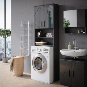 Szafka pod pralkę antracyt wysoki połysk 64x26x190.5 irma