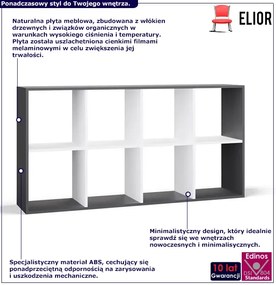 Otwarty regał nowoczesny biały+antracyt - Atela 5x