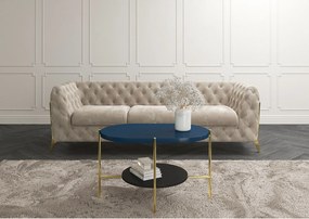 Stolik kawowy Dancan ARENA / złota podstawa / granatowy