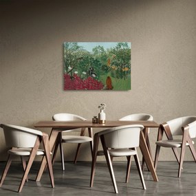 Obraz na szkle - Henri Rousseau, Tropical Forest with Monkeys, reprodukcje (70x50 cm)