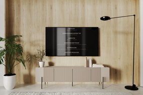 Szafka RTV Malmi 200 cm - kaszmir / czarne nóżki