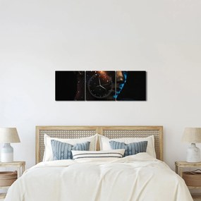 Błyszczący obraz kobiety (z zegarem) (90x30 cm)