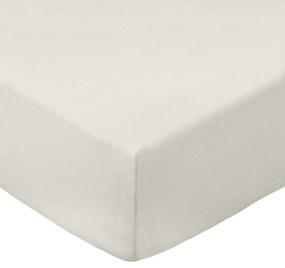 Kremowe prześcieradło z perkalu bawełnianego z gumką 150x200 cm Cotton Percale – Bianca