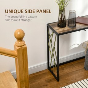 HOMCOM Konsola, Stół do Przedpokoju, Design Industrialny, Stabilna Metalowa Rama, 120 x 35 x 75 cm