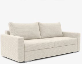 Sofa z Funkcją Spania DRAVOS Beżowa Sztruksowa Japandi
