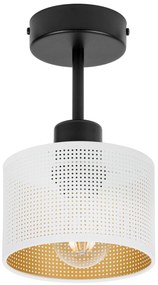 Lampa sufitowa czarna jednopunktowa z białym abażurem B-1010SC-WE E27