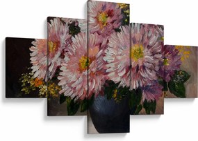 Obraz - Obraz olejny, Kwiaty w wazonie (125x70 cm)