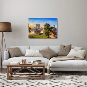 Obraz na szkle - Most nad rzeką, Budapeszt, Węgry (70x50 cm)