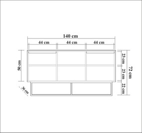 Szafka Tela Walnut and Black