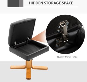 HOMCOM Fotel relaksacyjny TV z funkcją obrotu 360° i podnóżkiem Rozkładany Czarny Drewniana rama 80x86x99cm | Aosom PL