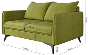 Zielona sofa 138 cm Juli Bis – Ropez
