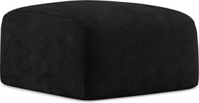 Pufa - z tkaniny szenilowej - czarny - LEILA