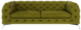 Zielona aksamitna sofa 225 cm Chelsea – Ropez