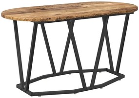 Metalowy owalny stolik kawowy stare drewno D6-T34