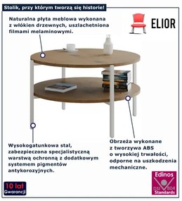 Stolik kawowy na metalowych nogach dąb lancelot A4-K65