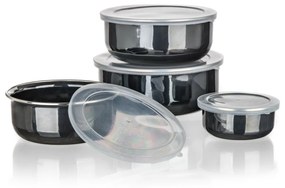 Banquet Zestaw misek emaliowanych METALLIC Black, 8 szt.