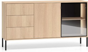 Komoda Harmona 160 cm z szufladami i oświetleniem - dąb lindberg