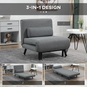 HOMCOM Sofa z odpinanym pokrowcem na poduszki Praktyczna i stylowa Ciemnoszara elegancja 75x70x75cm | Aosom PL