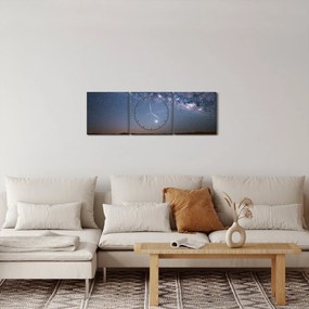 Obraz - Noc na pustyni (z zegarem) (90x30 cm)