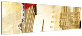 Obraz - Wspomnienia z Paryża (170x50 cm)