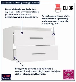 Biała szafka łazienkowa z szufladami  60 cm K2-W16