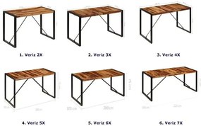 Brązowy stół z sheesham 80x160 – Veriz 4X