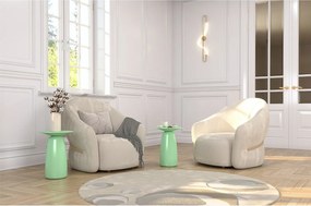 Stolik drewniany różne kolory Kayani Baobab 44, śr. 32,5 cm, pudrowa zieleń