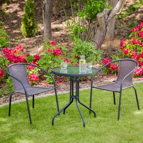 Stolik ogrodowy Bistro 60 cm szklany / antracyt PATIO