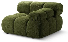 Zielony moduł sofy z materiału bouclé (prawostronny) Bellis – Micadoni Home
