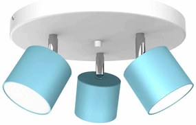 Lampa sufitowa DIXIE BLUE/WHITE 3xGX53, potrójna, na kole, niebieska, kierunkowa