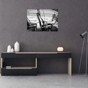 Obraz na szkle - Model samochodu 3D (70x50 cm)