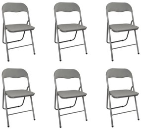 Zestaw 6szt. krzesło składane ogrodowe cateringowe bankietowe biurowe C-9281 szare