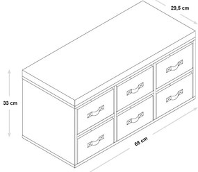 Ławka dziecięca z 6 organizerami tekstylnymi, Kesper