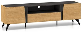 Szafka RTV HESTIA 2D1S dąb/czarny ML MEBLE