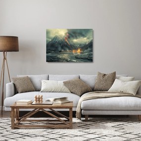 Obraz na szkle - Erupcja wulkanu (70x50 cm)