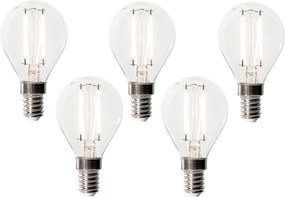 Zestaw 5 ściemnialnych żarówek LED E14 P45 przezroczyste szkło 3W 350 lm 3000K