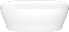Półwyspowa wanna akrylowa - 220 L - 160 x 80 x 58 cm - Biały mat - LUMEL