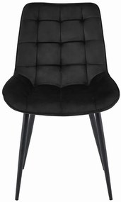 Welurowe czarne pikowane krzesło S2-W60