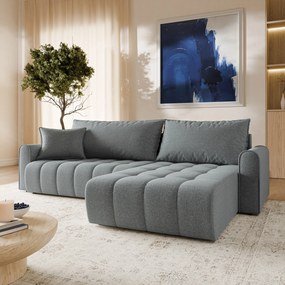 Masseno Narożnik FRIGA z funkcją spania i pojemnikiem na pościel Narozniki L, Rozkładana sofa - Szary, ARAGON 93