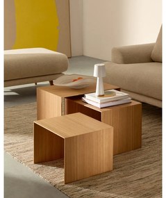 Stoliki zestaw 3 szt. w dekorze dębu 40x60 cm Litto – Kave Home