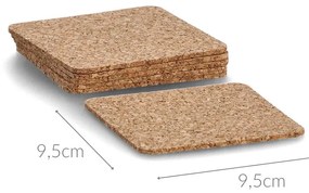 Podstawki korkowe, 6 sztuk, 9,5 cm