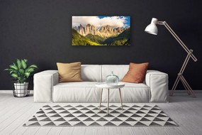 Obraz Canvas Szczyty Gór Chmury Lasy Łąka