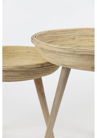 Rattanowe okrągłe stoliki zestaw 2 szt. ø 56 cm Colon – Light &amp; Living